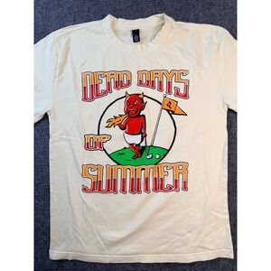 Colour Mens Small Cream Dead‎ Days of Summer Devil Golf Graphic Tee Heavyweight